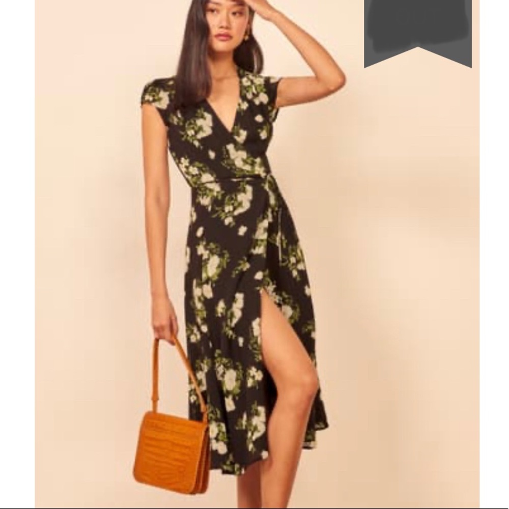 Reformation Carina Midi Wrap Dress XS
